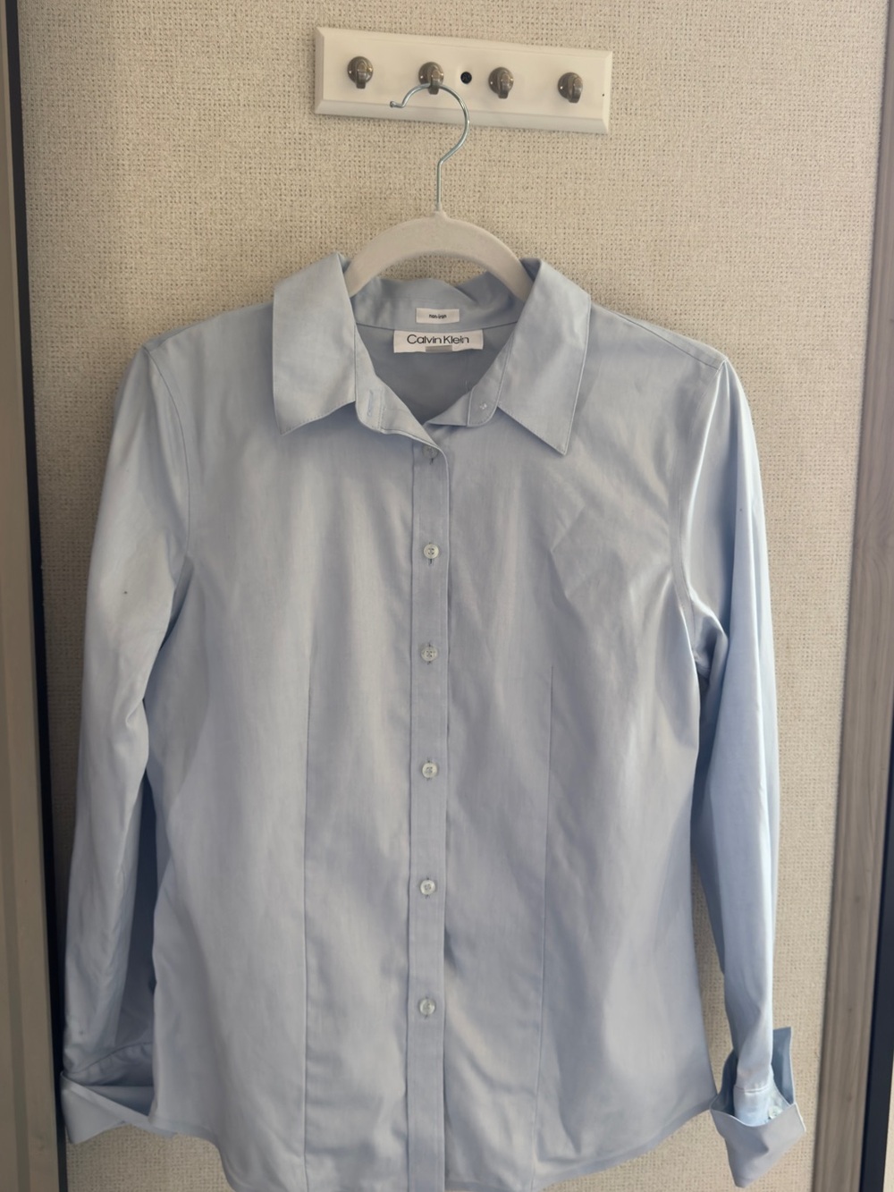Calvin Klein Woman’s Petite Light Blue Button-Down Shirt
